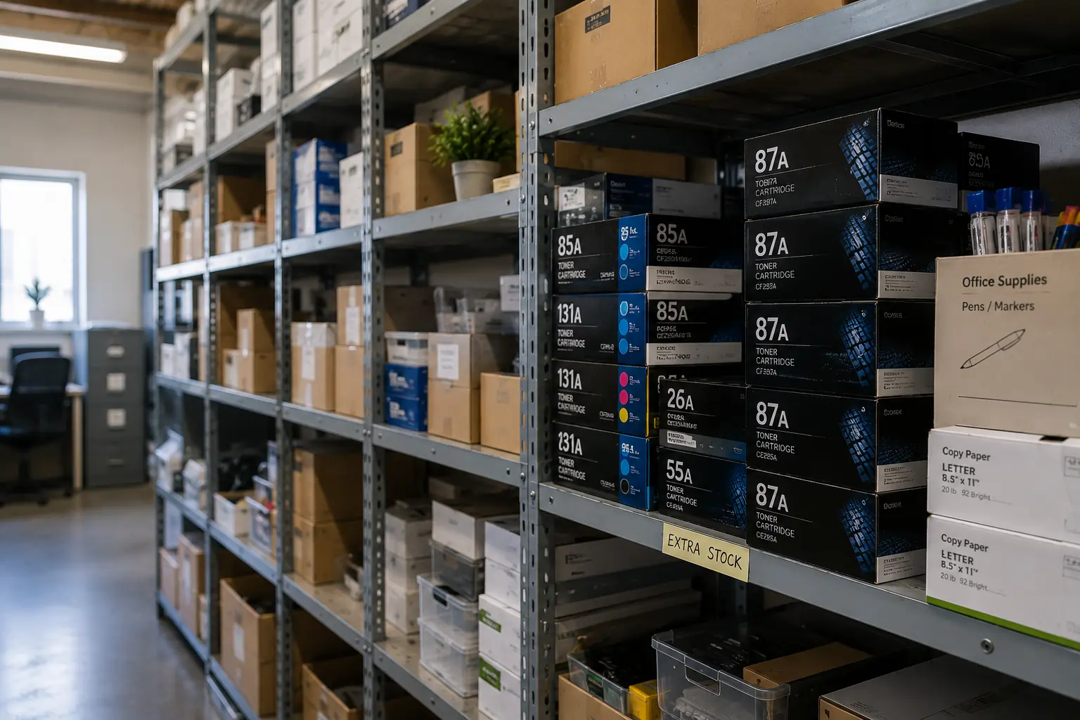 Hidden toner inventory in warehouse storage