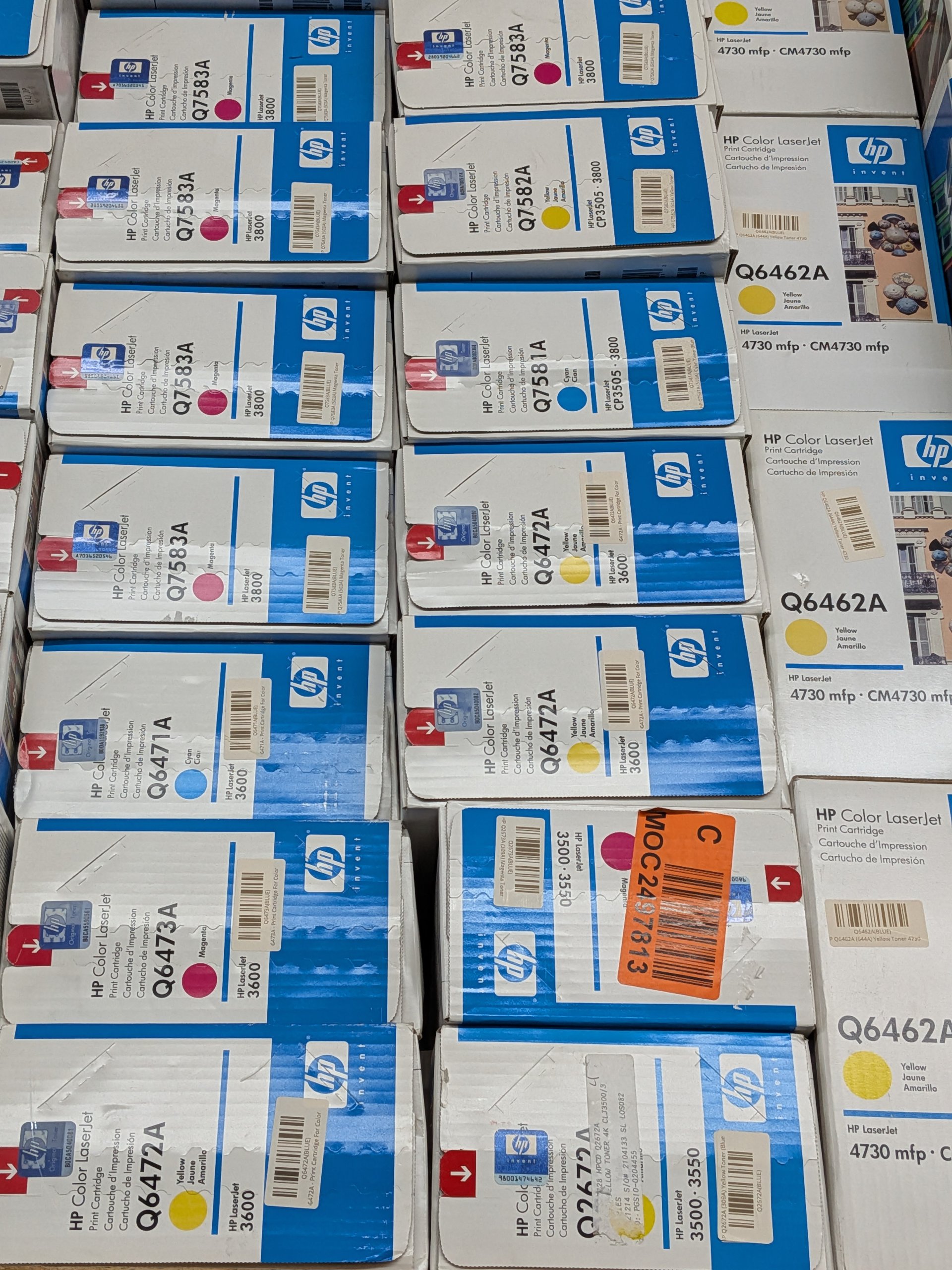 Unused OEM toner cartridges prepared for resale through Toner Connect