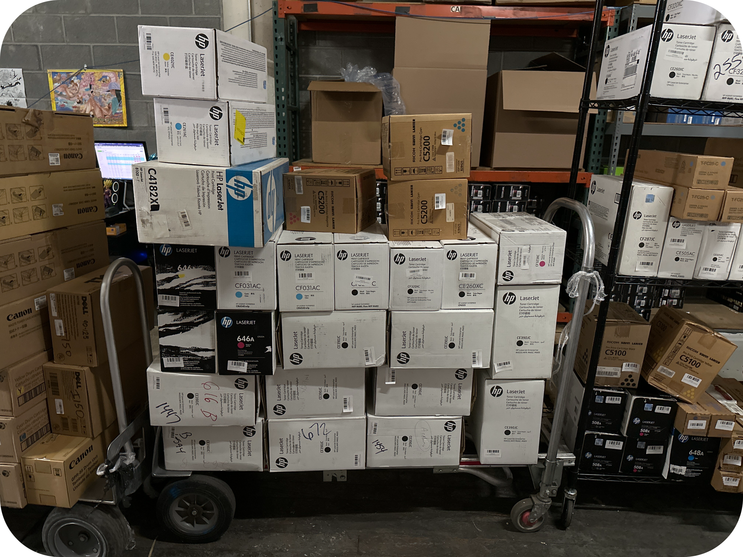 Sell toner cartridges online with organized inventory